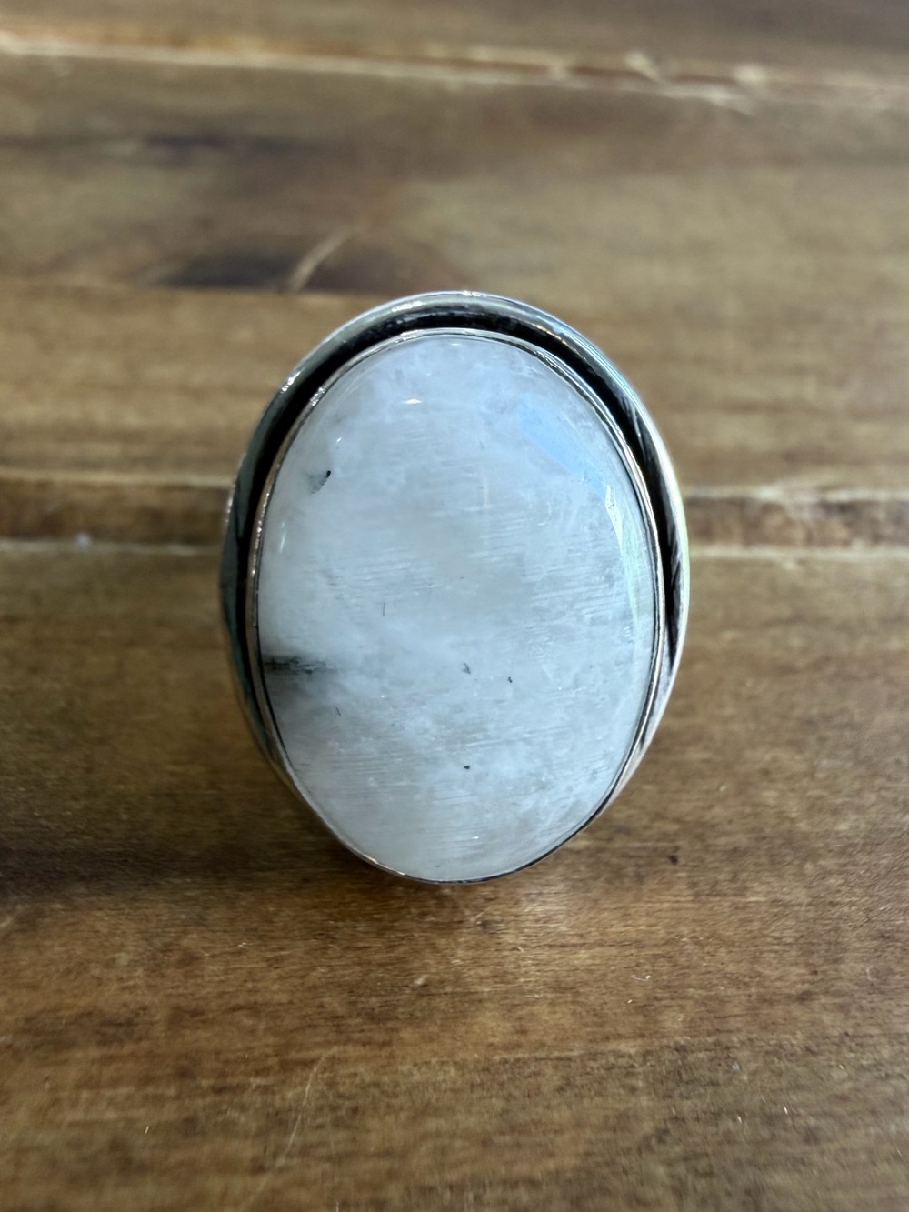Rainbow Moonstone Gemstone Ring Size 9 925 Silver Jewelry Plated Vintage Style